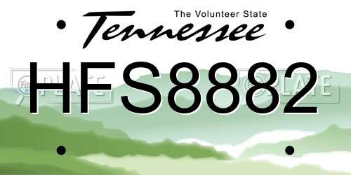 HFS8882 Tennessee License Plate