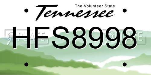 HFS8998 Tennessee License Plate