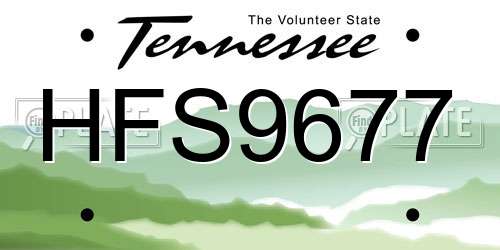 HFS9677 Tennessee License Plate