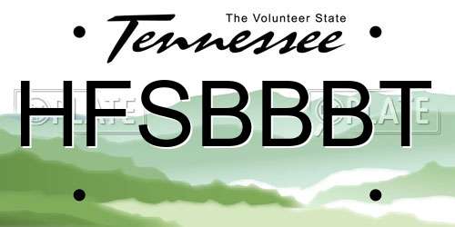 HFSBBBT Tennessee License Plate