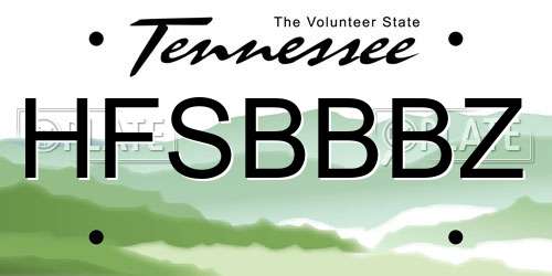 HFSBBBZ Tennessee License Plate