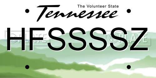 HFSSSSZ Tennessee License Plate