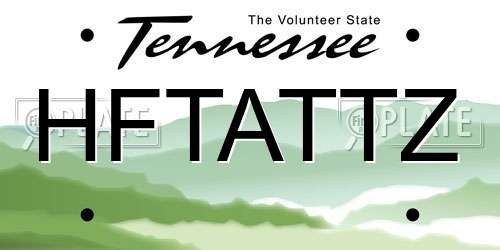 HFTATTZ Tennessee License Plate