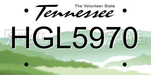 HGL5970 Tennessee License Plate