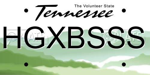 HGXBSSS Tennessee License Plate