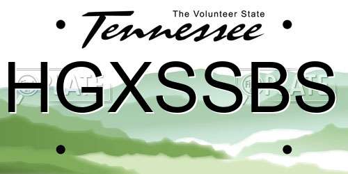 HGXSSBS Tennessee License Plate