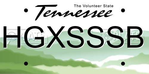 HGXSSSB Tennessee License Plate