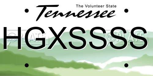 HGXSSSS Tennessee License Plate