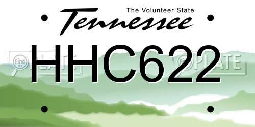 HHC622 Tennessee License Plate