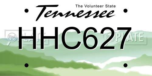 HHC627 Tennessee License Plate