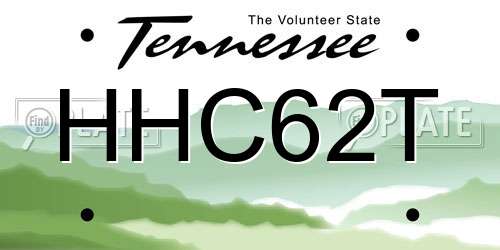HHC62T Tennessee License Plate