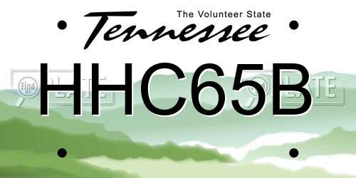 HHC65B Tennessee License Plate