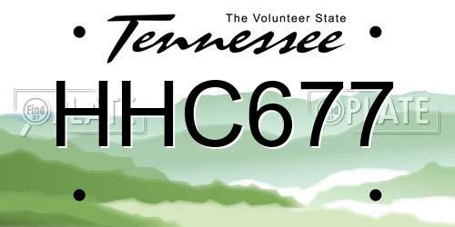 HHC677 Tennessee License Plate