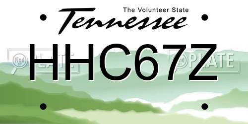 HHC67Z Tennessee License Plate