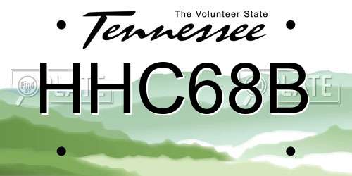 HHC68B Tennessee License Plate