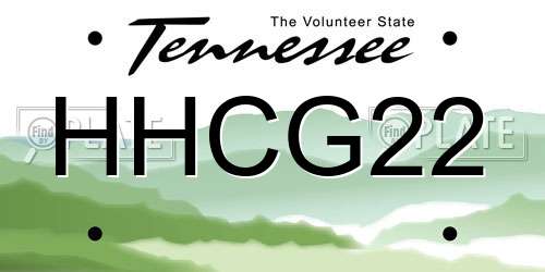 HHCG22 Tennessee License Plate