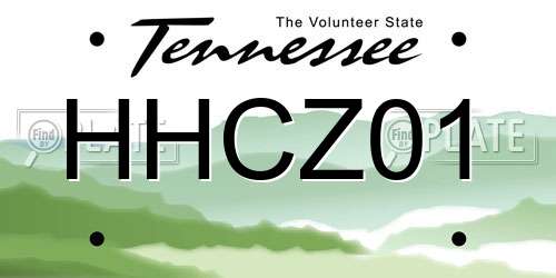 HHCZ01 Tennessee License Plate