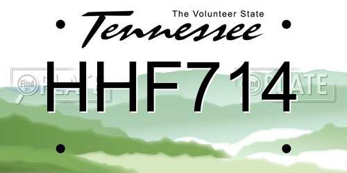 HHF714 Tennessee License Plate