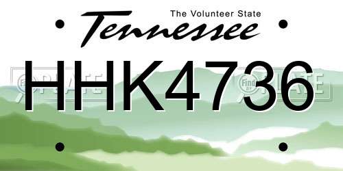HHK4736 Tennessee License Plate
