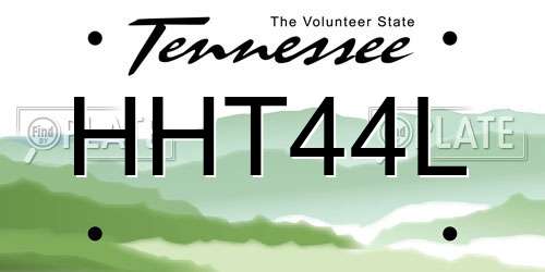 HHT44L Tennessee License Plate