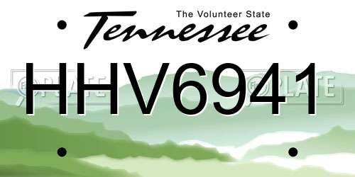HHV6941 Tennessee License Plate