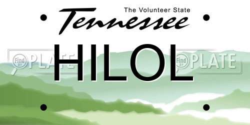 HILOL Tennessee License Plate