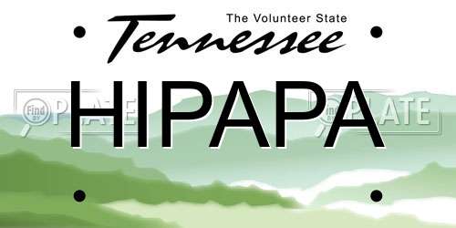 HIPAPA Tennessee License Plate
