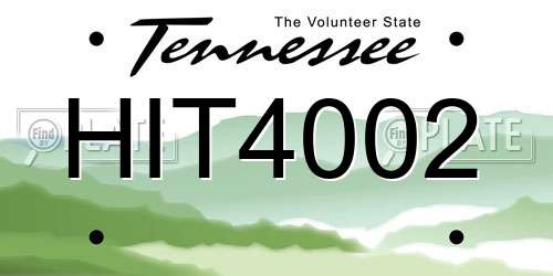 HIT4002 Tennessee License Plate