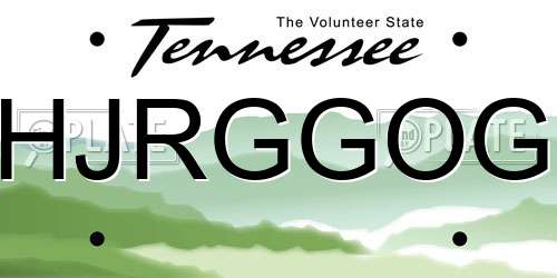HJRGGOG Tennessee License Plate