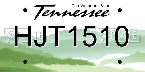 HJT1510 Tennessee License Plate