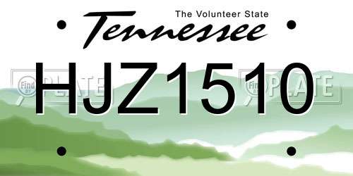 HJZ1510 Tennessee License Plate