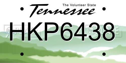 HKP6438 Tennessee License Plate