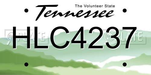 HLC4237 Tennessee License Plate