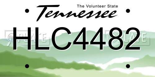 HLC4482 Tennessee License Plate