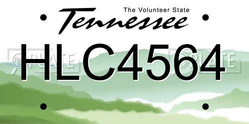 HLC4564 Tennessee License Plate