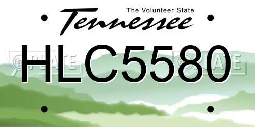 HLC5580 Tennessee License Plate
