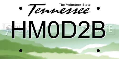 HM0D2B Tennessee License Plate