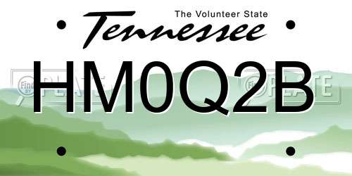 HM0Q2B Tennessee License Plate