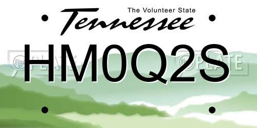HM0Q2S Tennessee License Plate