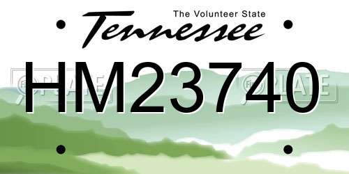 HM23740 Tennessee License Plate