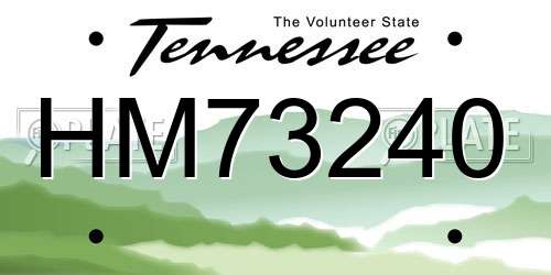 HM73240 Tennessee License Plate