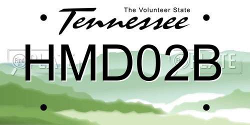HMD02B Tennessee License Plate