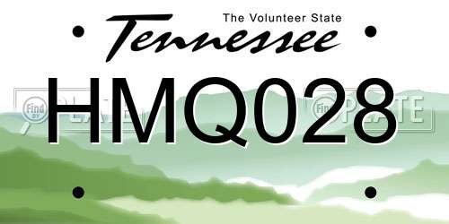 HMQ028 Tennessee License Plate