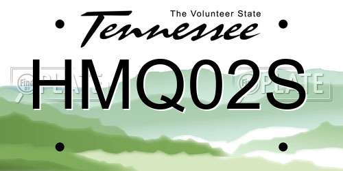 HMQ02S Tennessee License Plate