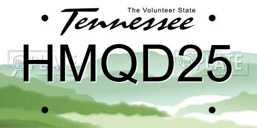 HMQD25 Tennessee License Plate