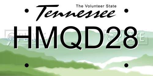 HMQD28 Tennessee License Plate