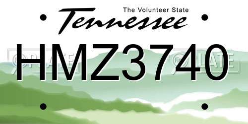 HMZ3740 Tennessee License Plate