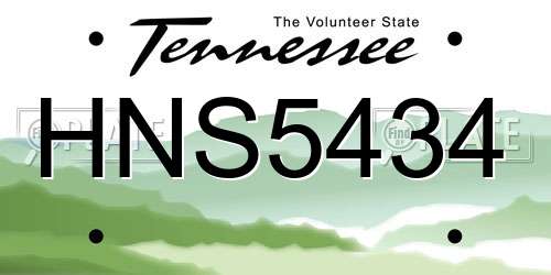 HNS5434 Tennessee License Plate
