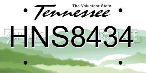 HNS8434 Tennessee License Plate