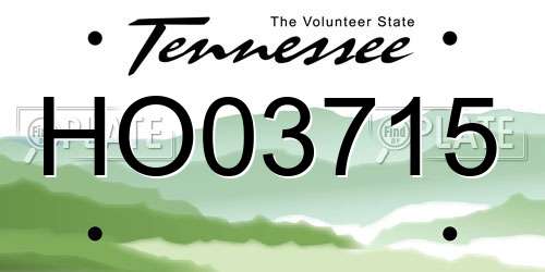 HO03715 Tennessee License Plate